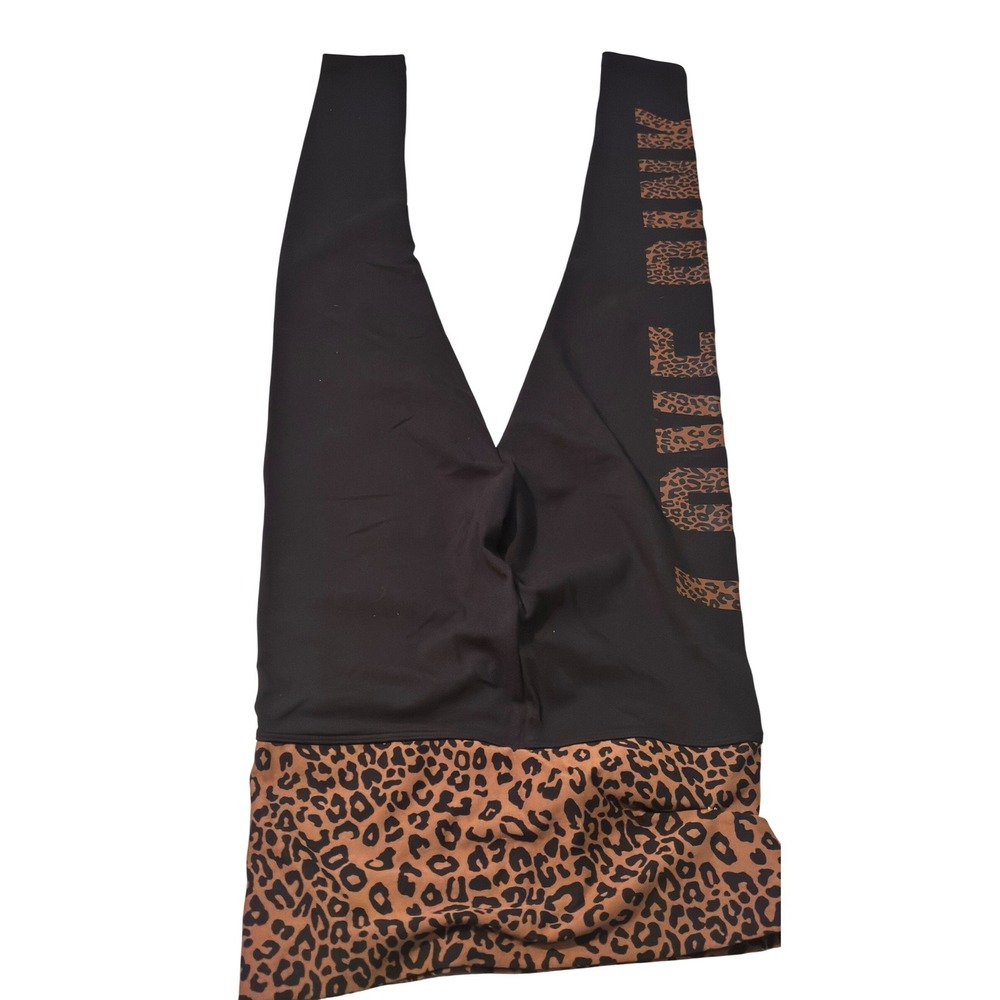 Vintage Y2K PINK Victoria's Secret Leopard Leggings Activewear Athleisure XS